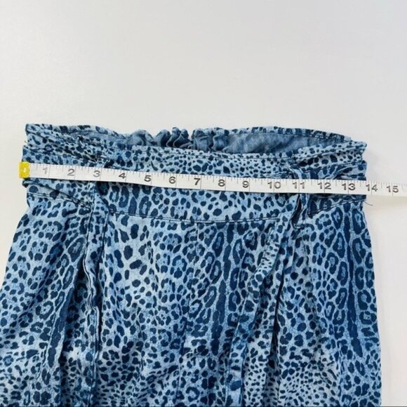 Rewash Wide‎ Leg Pull On Cotton Pant Womens S Blue Animal Print High Waisted - Picture 5 of 8